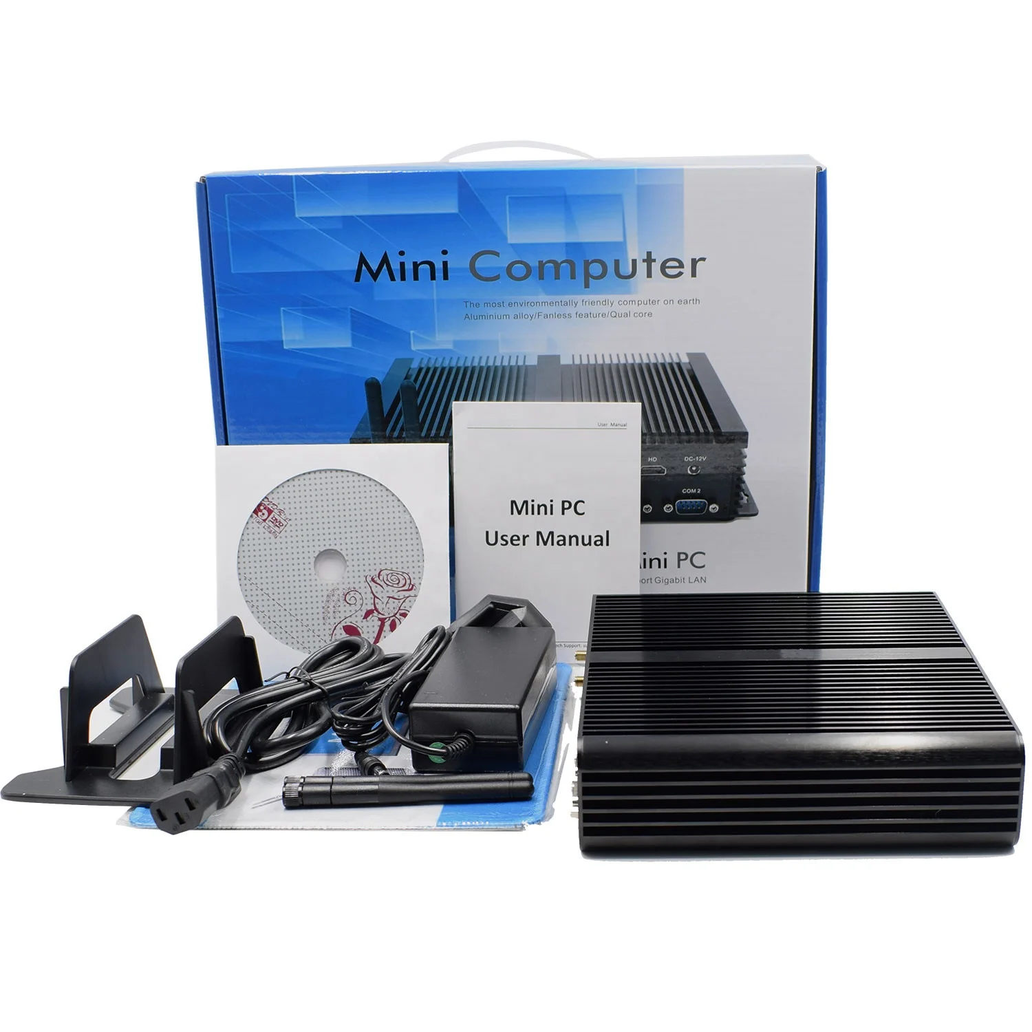 Небольшой компьютер-башенка, все в одном, настольный ПК I7 5500U, система без вентилятора, мини-ПК X86, низкая мощность 12 В, С rs232
