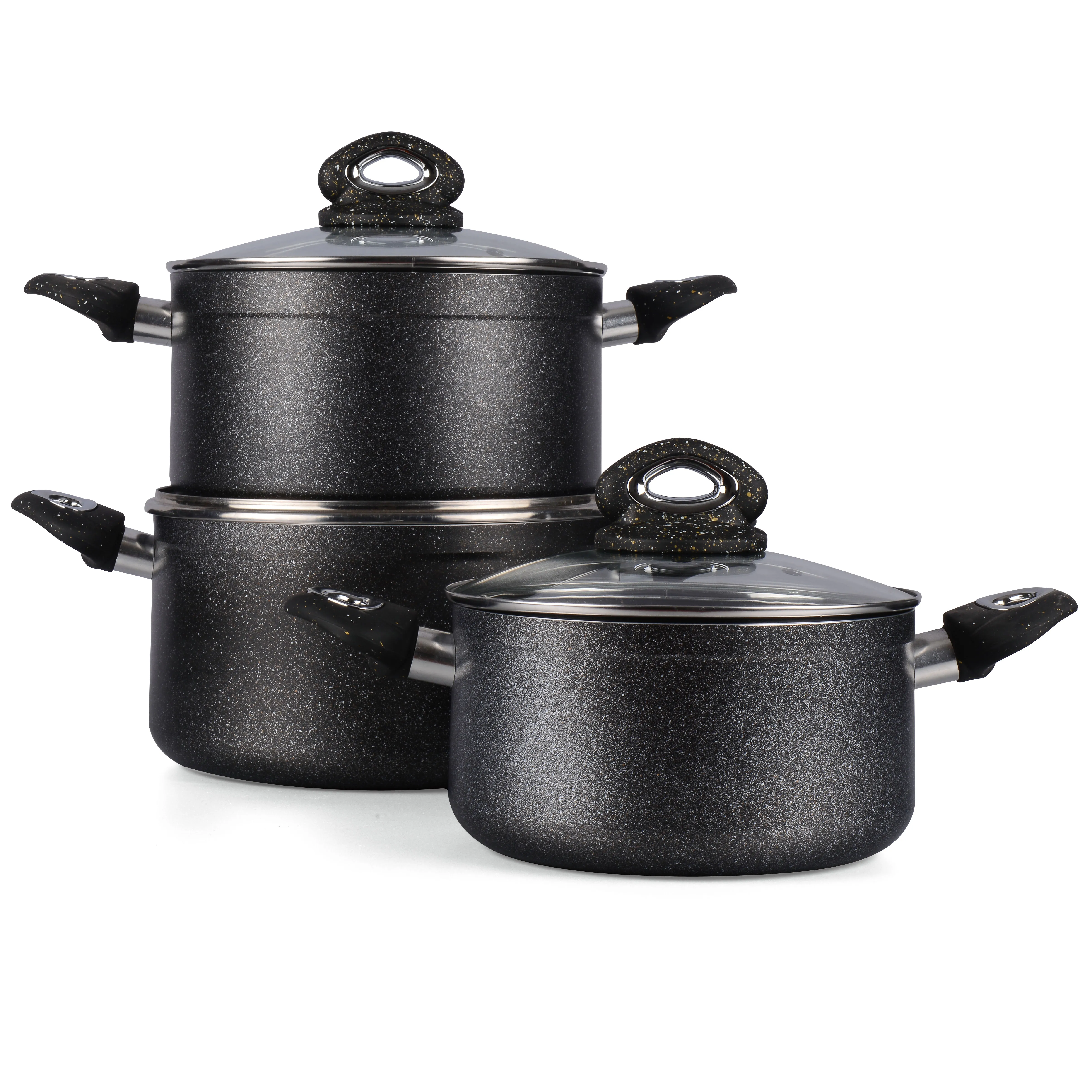 Kitchenware Aluminium Non-stick Pressed Korean Style Soup Pot Set