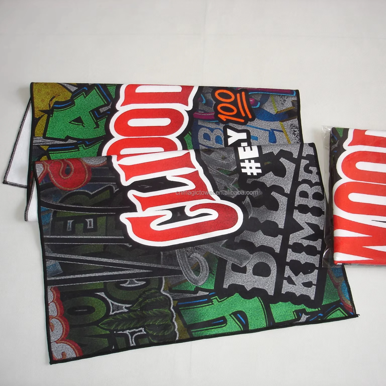 Custom Digital Sublimation Printed Logo design Sports Promotion Personalized privatelabel Soft Microfiber Polyester Beach Towel