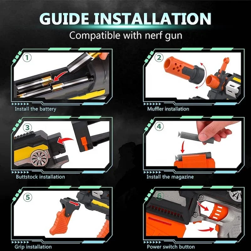 Wholesale Hot Sell Electric Foam Blasters Toy Gun For Boys Automatic Scope Machine Gun For Multiplayer Game Great Gift For Kids