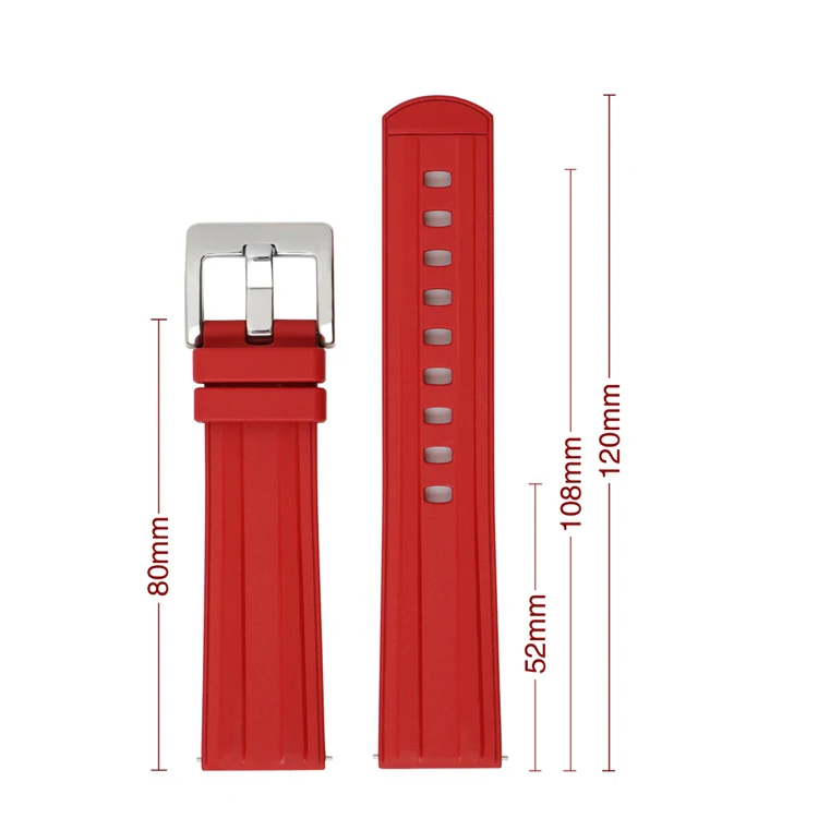 LAIHE Adjustable Custom Soft Waterproof Quick Release Replacement FKM Rubber Watchbands 22mm Smart Watch Straps Bands for Garmin