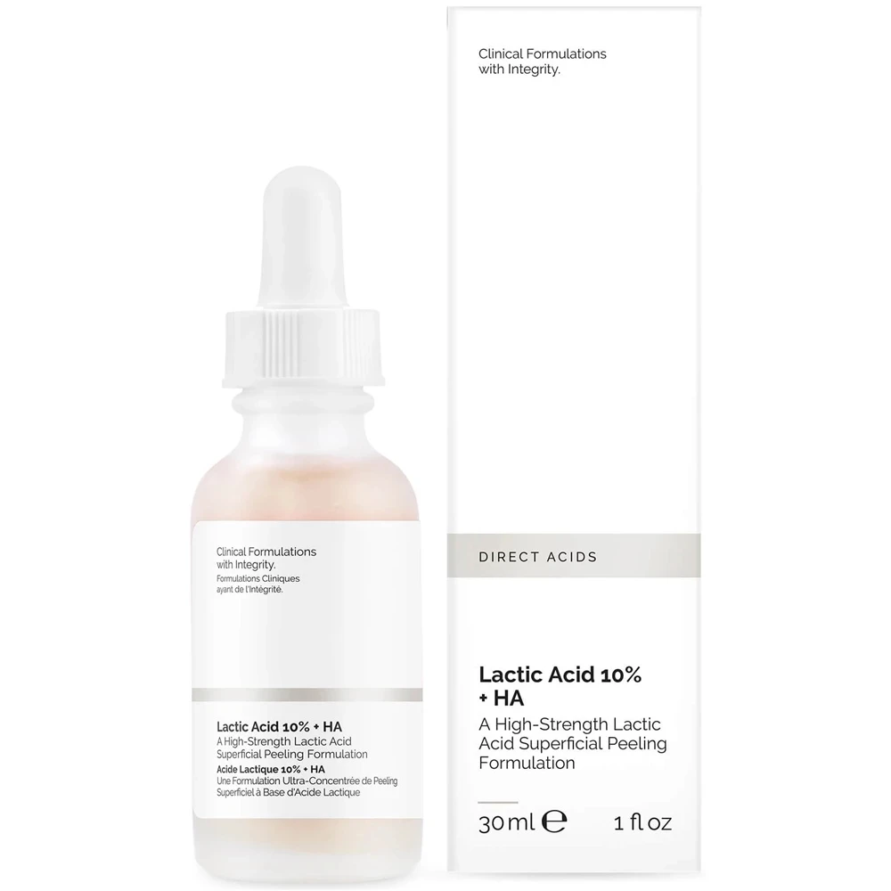 New Arrival Transparent Facial Lactic Acid 10% + HA Serum 30ml High-strength Lactic Acid Surface Peeling Formula