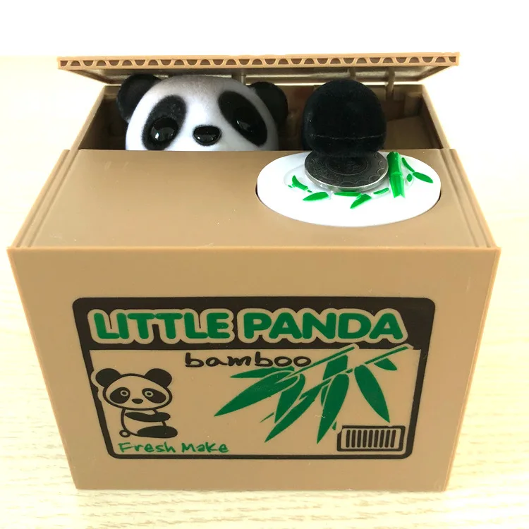 Intelligent Toys Kawaii Panda Shape Piggy Banks Custom happy house shape money bank toy coin saving box