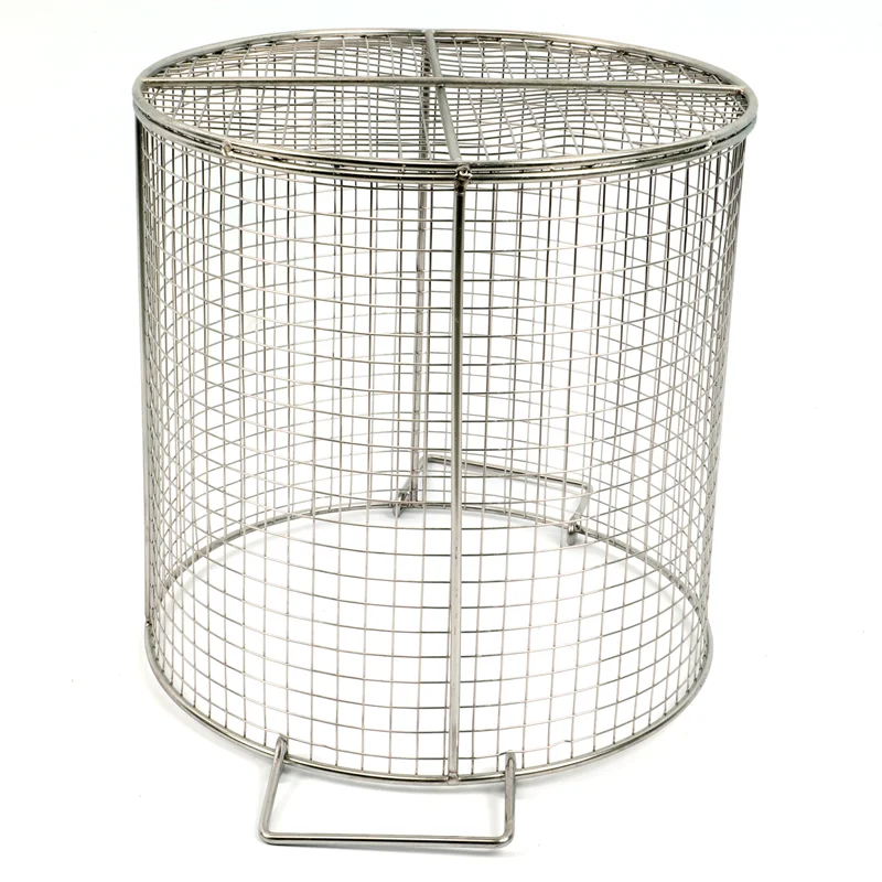 Customized food grade stainless steel wire mesh round basket for filter and storage