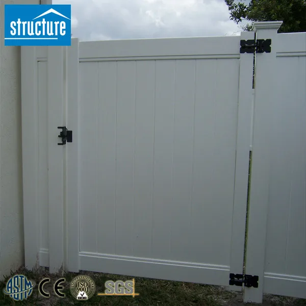 Hot sale pvc fence boards panel outdoor garden privacy fence with gate