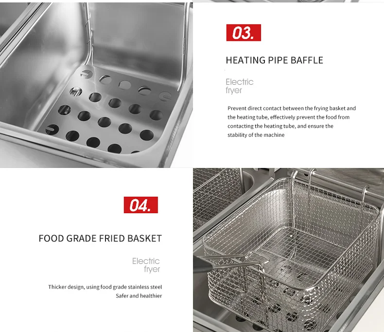 
Frying Pan Commercial Electric Fry Pan Single Cylinder Furnace Machine French Fries Chicken Chop Oil Cooking Kitchenware Tools 