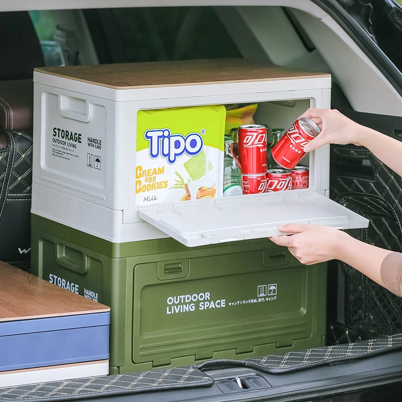 Panda Factory Cheap Price Camping Multi-functional Plastic Folding box Portable Storage Bin Boxes For Park Picnic