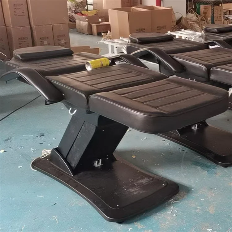 Kisen Cheap price electric beauty spa bed black massage table with 3 motors eyelash facial with CE for beautiful room salon furn