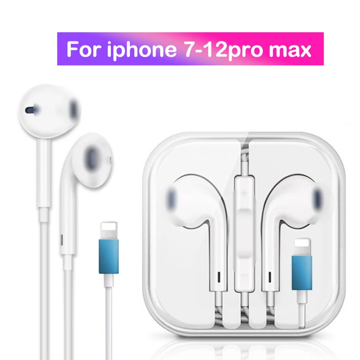  Наушники-вкладыши с выдвижным окном для Apple Earpods гарнитура подсветкой 1 2 м микрофоном проводные наушники iPhone 7 8 X 11