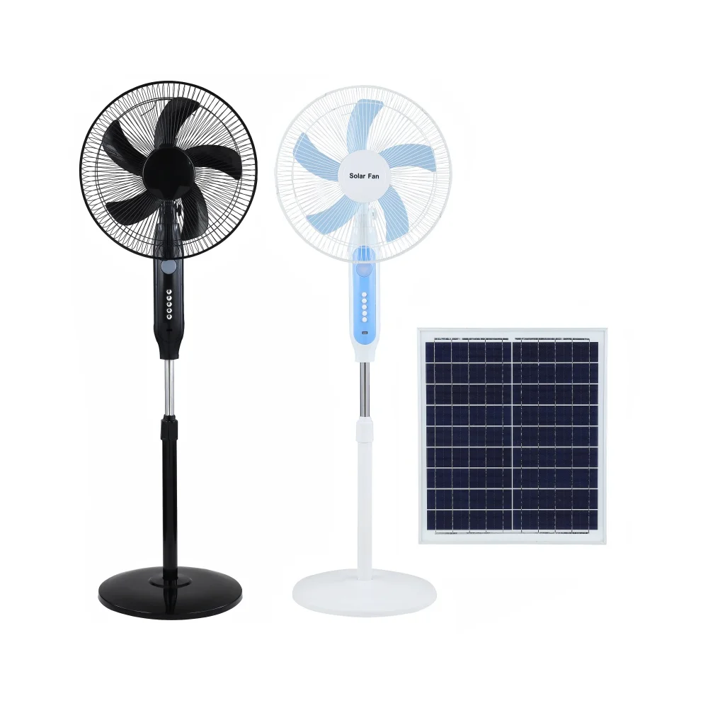 12v 24v Dc Ac Solar Rechargeable Fan solar fan with panel and battery 15w 20w 25w lithium solar fan