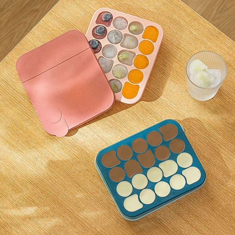 Online Hot Sale Kitchen Supplies Food Grade 20 Cavity Silicone Bar Ice Cube Tray Ice Cubes Small Round Mold Ice Maker