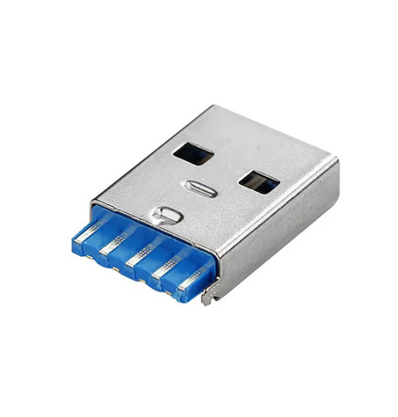 USB 3.0 AM Short Body Soldering Lead Blue Iron Shell U318-0821-G27017 USB 3.0 Connector