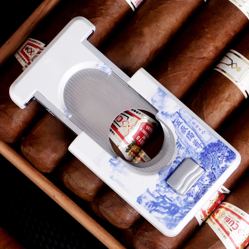 Wholesale Chinese style custom logo table top Cigar cutter accesorios luxury set for easy cutting cigar