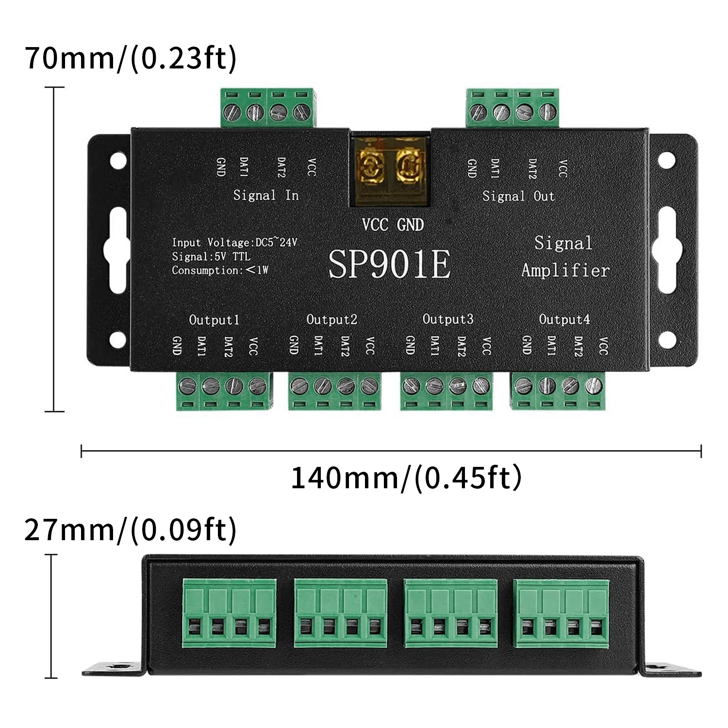 Led 360w Rgb Chasing SP901E controller Rgb Pixels Led Amplifier sp901e WS2812 Ws2811 Amplifier