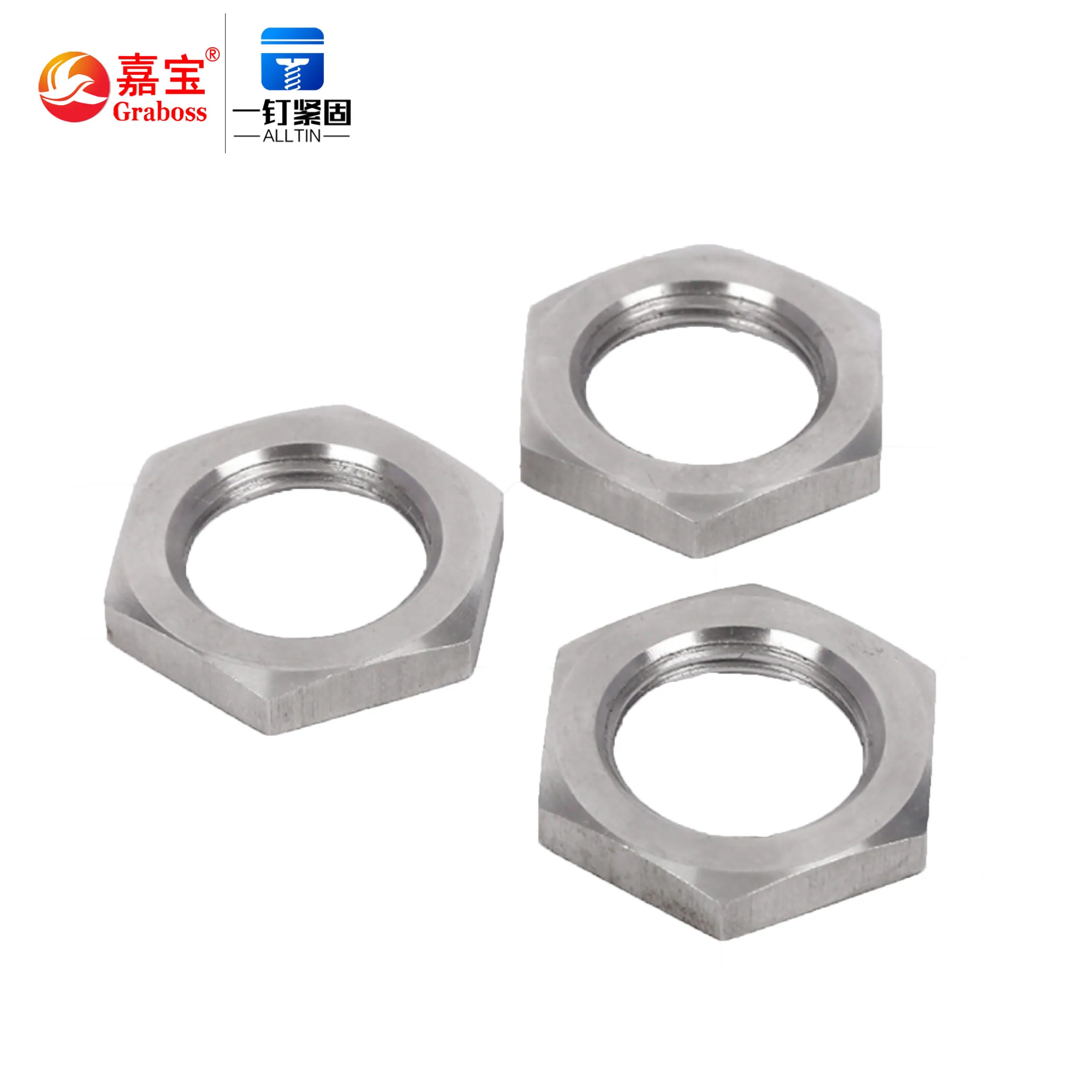 High quality 304 stainless steel hexagon thin nuts 6.8 Lock nuts M8-M24