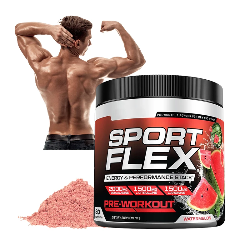 OEM sports nutrition supplement Citrulline & Beta-Alanine wholesale plant based caffeine pre workout watermelon powder