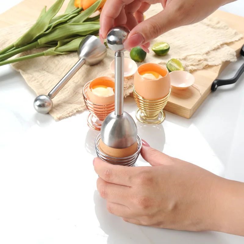 Stainless Steel Egg Cutter Opener Shell Separator Remover Egg Cutting Tool for Hard Soft Boiled Eggs