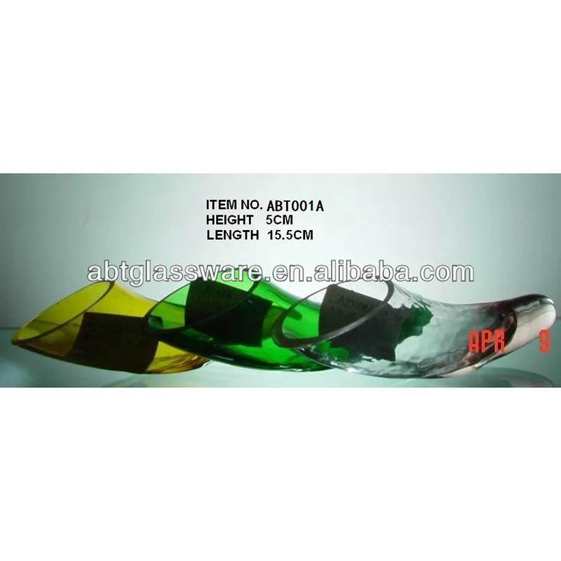 Colorful horn shape glass vase horn shot glass