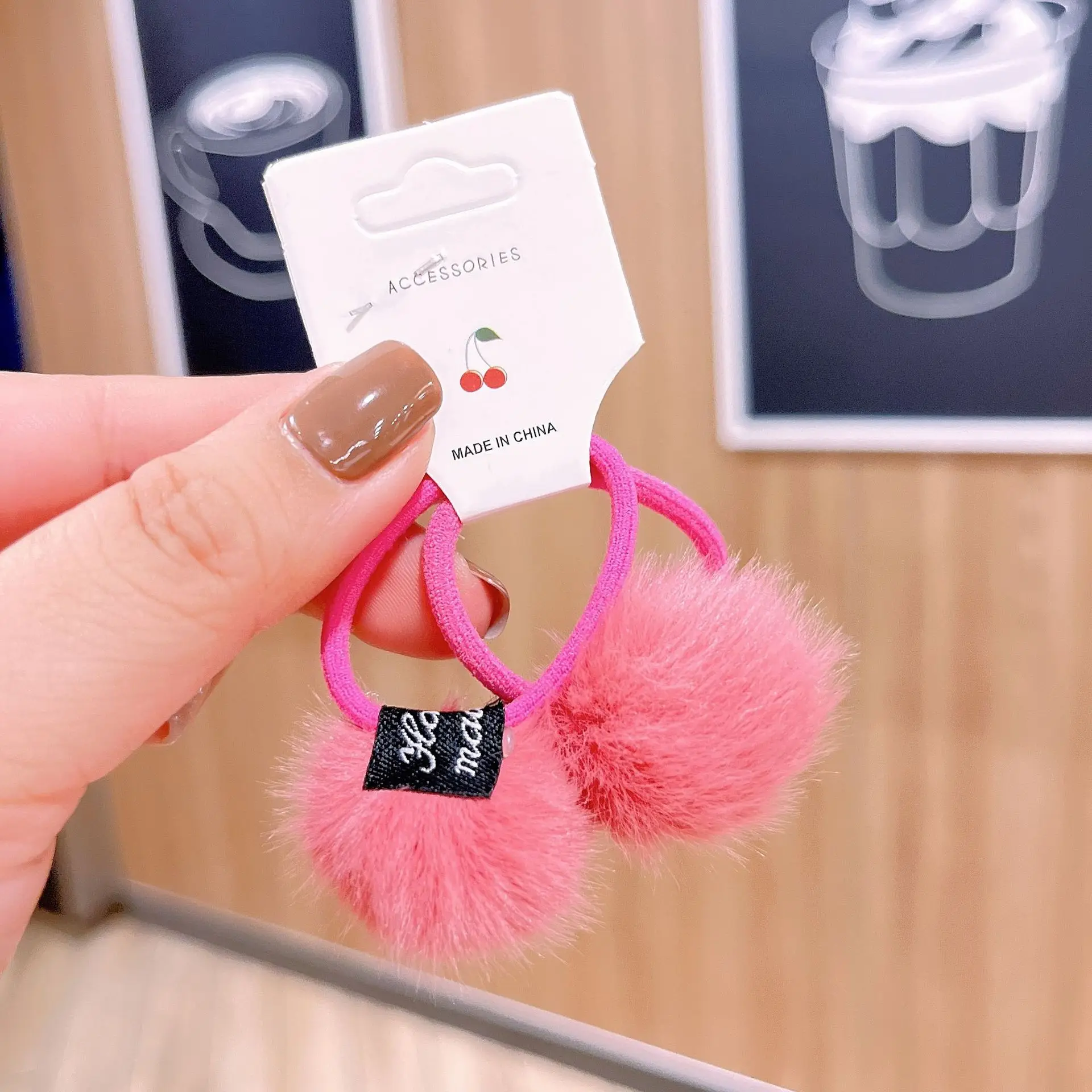 IFOND Colorful Pom Pom Balls Hair Ties Cute Elastic Rubber Bands Traceless Soft Hair Ring Hair Rope Accessories