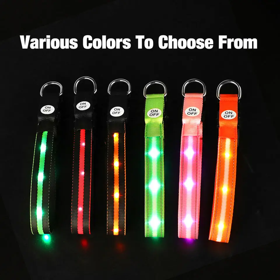 wholesale stock Popular USB charging light pet collar LED flash dog walking collar for dog cat