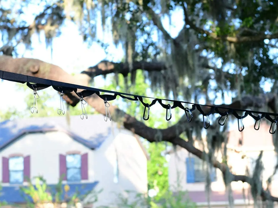 Camping is stored with 19 independent ring for hanging camping equipment equipment and supplies | including mountaineering hook