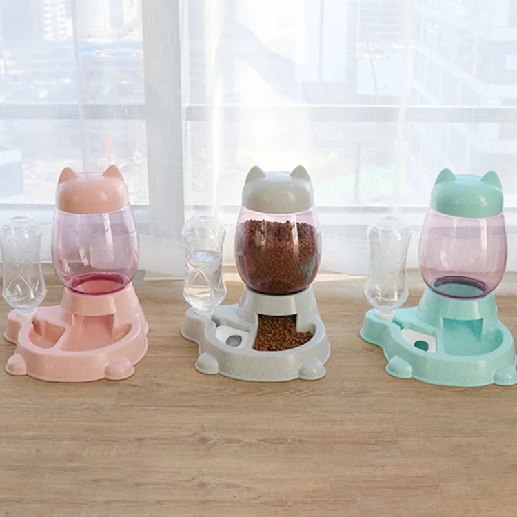 
New smart feeder pet food gravity automatic replenishment by water and food dispenser 