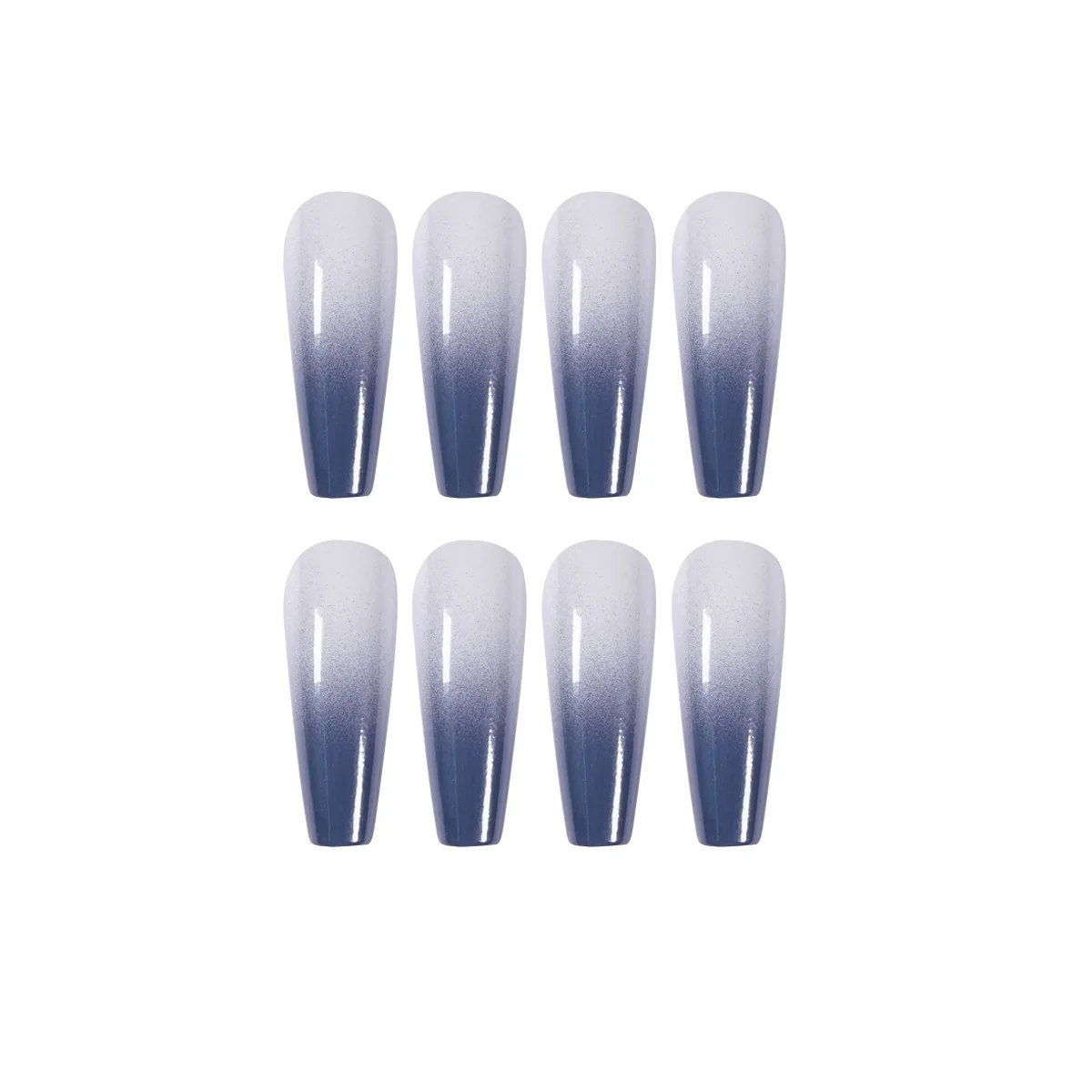Nail art glamentic press on nails high quality  false curved design 24 pcs/set simple gray tip nail designs