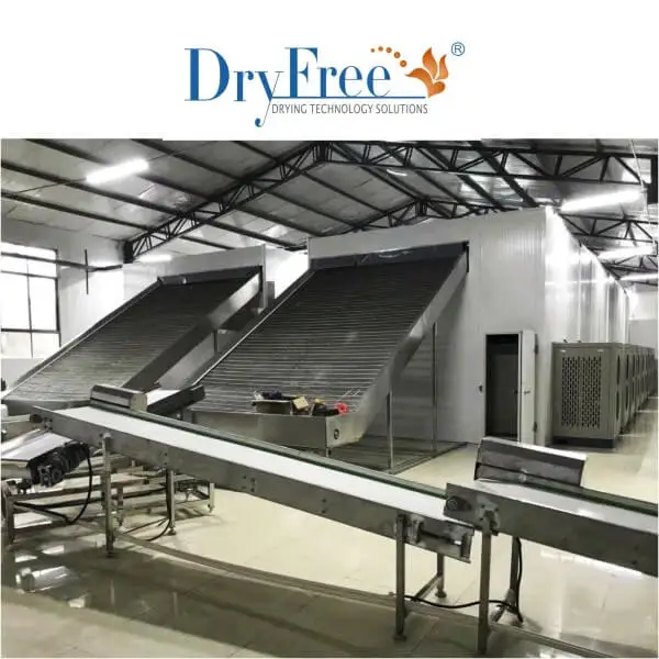 Multi Drying Line High Capacity Energy Saving Hot-Air Cycle Heat Pump Conveyor Belt Food Dryer For Factory