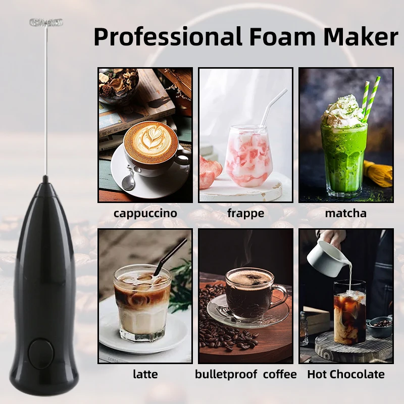 Пользовательский логотип латте пена ручной вспениватель молока кофе пенообразователь миксер профессиональный, Электрический вспениватель молока