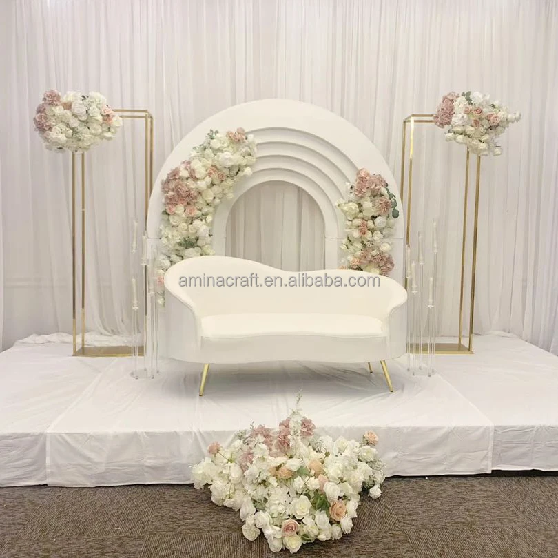 Amina Craft customized white wedding PVC stage backdrop arch for party decoration