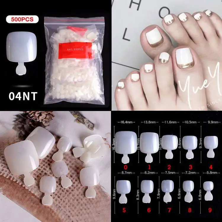 Customized Order Of Half Cover Short Length Sqaure Long Pointed Color Nail Tips With Glue Tabs Artificial Fingernails