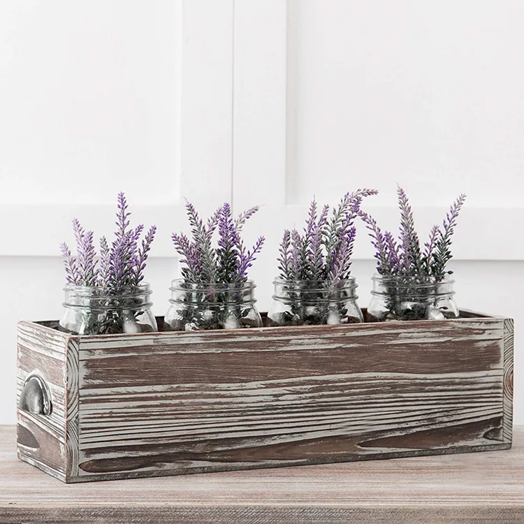 Window desktop flowers planters holder wooden crate boxes for decorations