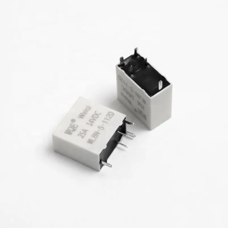 WL8N automotive relays 25A 5pin 1C SPST 1A 4pin mini white color 14VDC switching PCB relays for car 12v 24v
