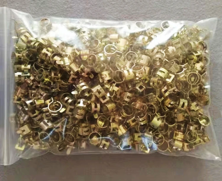 15mm Diameter Heavy Duty Zinc Plated Steel Loop Spring Band Type Squeeze Fuel Hose Clips Self Clamping Double Wire Clamp