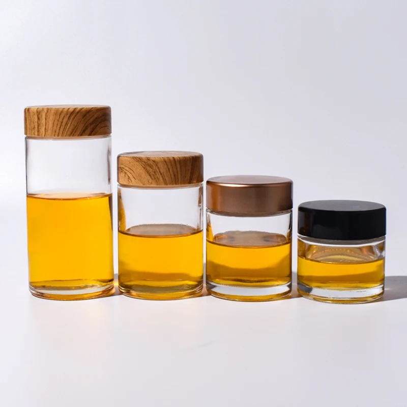 Ru Star Wholesale Widely Used Sealed Empty Round Clear Glass Honey Jar With Screw Cap