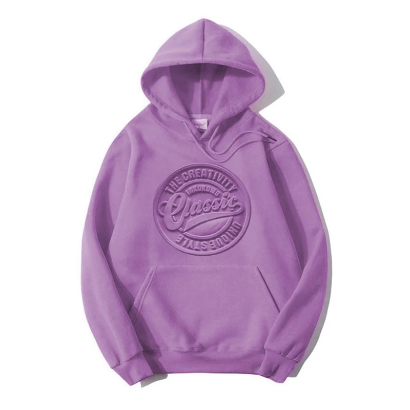 Clothing Manufacturers Custom Embossed Hoodie French Terry Hoodie Heavyweight Cotton Oversize 3D Embossed Hoodies Men