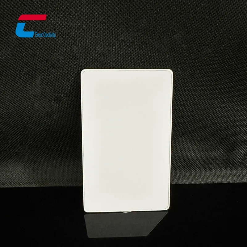 High Memory Pearl White Anodized Steel NTAG 213 NFC Tap Business Card