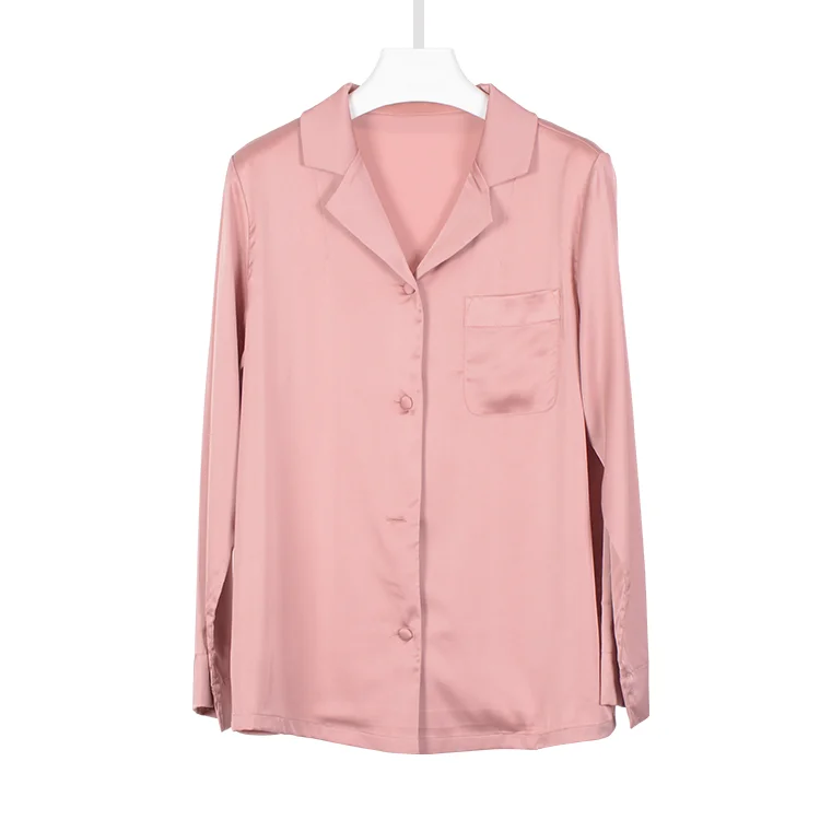 wholesale 2 colors women satin pajama set long sleeve fashion silk pajamas women