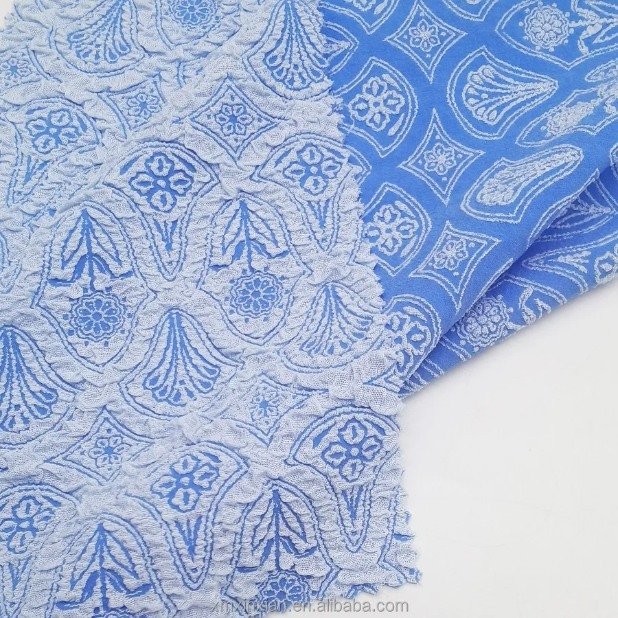  New woven swimwear jacquard fabric supplier textured pattern flower bikini swim bathing suit fabric custom color