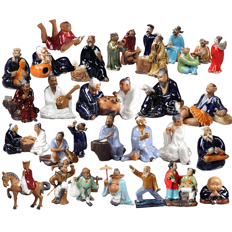 
Home Figurines Miniatures Color Ceramic Chinese Classical Figures Rockery Bonsai Aquarium Landscape Decoration Crafts 