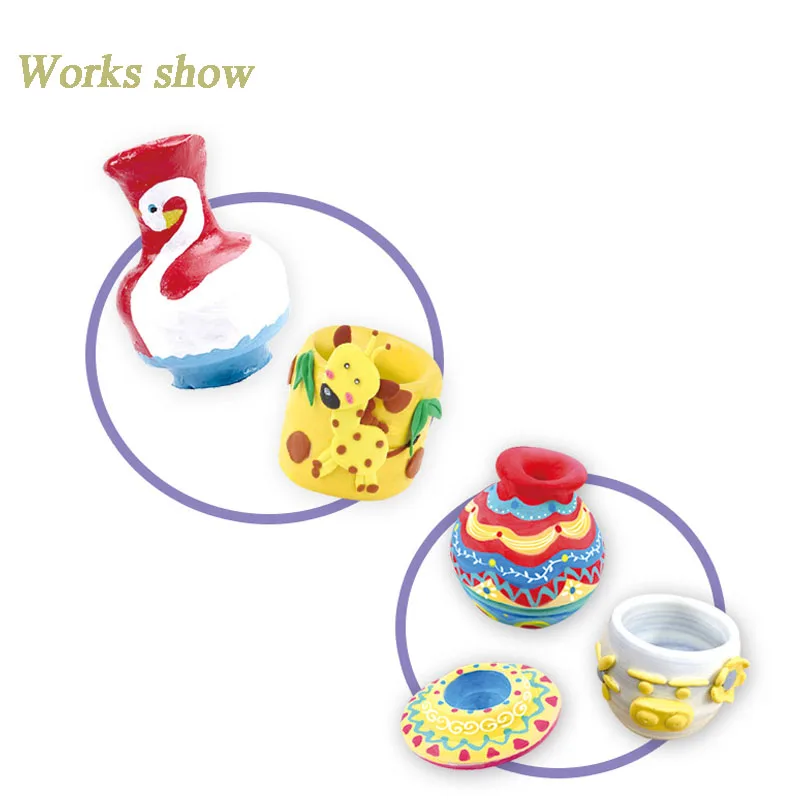 DIY Educational Toys Kids Automatic Pottery Clay Drawing Toy Child Pottery Wheel For Clay Machine Painting Play Clay Pottery Toy