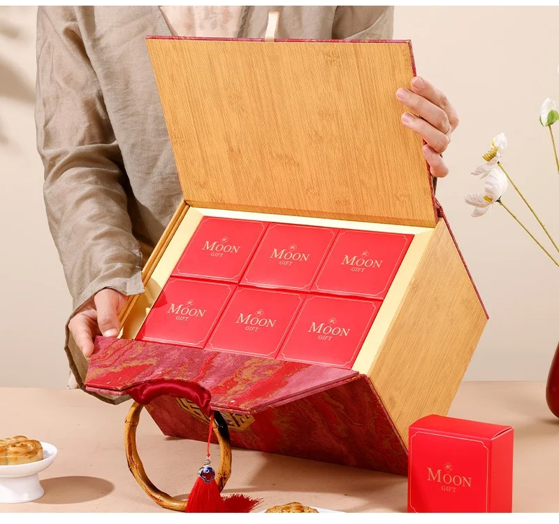 In Stock Low Moq Chinese Style Classic Vintage Gift Box Luxury Gift Boxes 6 12 Pack Mooncake Wooden Box