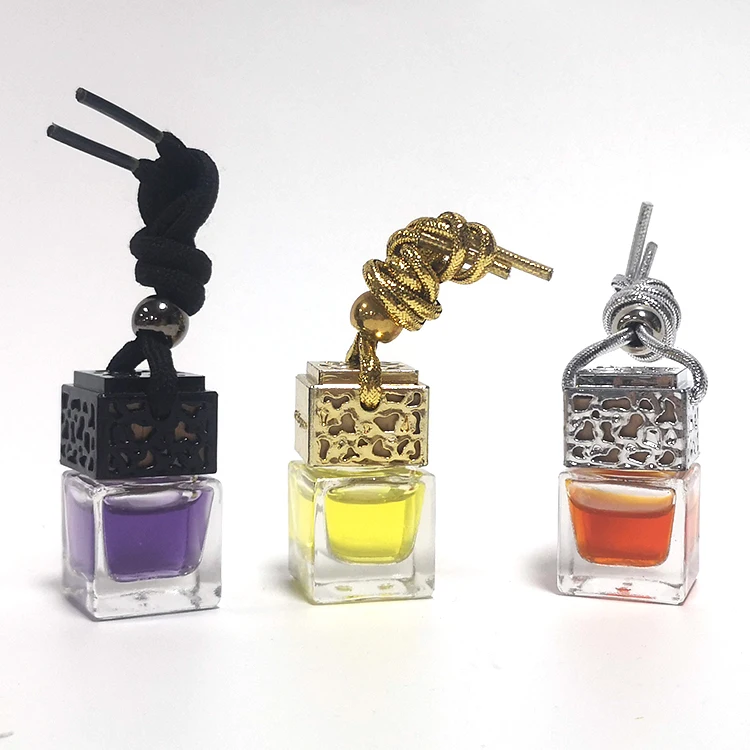 5ml 8ml 10ml empty aromatherapy car fresher air diffuser glass bottle hanging with wooden caps in stock