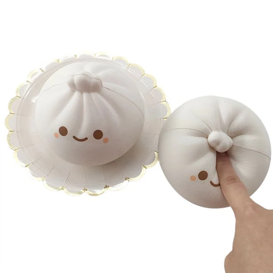 4119 Factory OEM Stuffed Simulation Plush Steam Bun Food Stress Relief Squeeze Toy For Child Kids