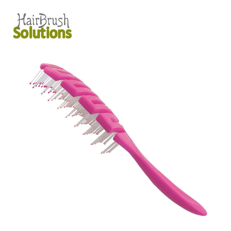 Private Label Wholesale Curly Vent Detangling Hair Massage Brush Portable Plastic Hair Brushes For Women
