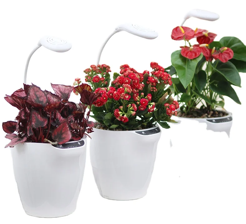 
2020 Dropshipping Intelligent Flowerpot with Full Spectrum Plant for Indoor Garden Plants Flower Hydroponics Grow LED Lamp 