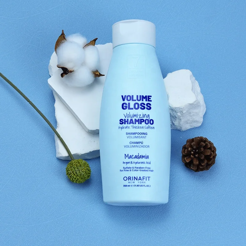 Offered Sample Volume Gloss Shampoo With Argan Hyaluronic Acid 350ml 280ml Deep Cleansing Anti-Frizz Fluffy Shampoo Conditioner