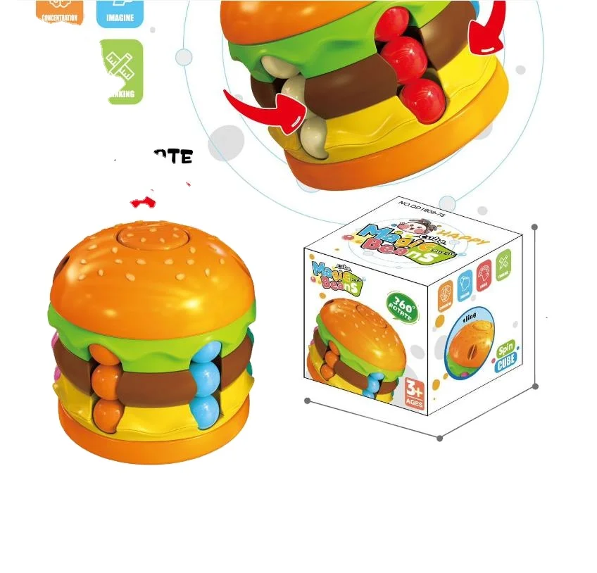 Hot Sale Hamburger Magic Beans Cube Games decompression Toy Hamburger Magic Beans Cube Fidget Toys