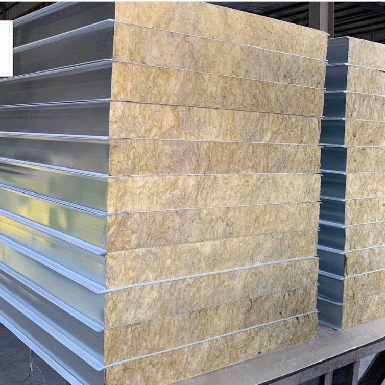 Sandwich Panel /exterior Wall Thermal Insulation Board for Building Steel Material rock wool Board Metal Customized SF