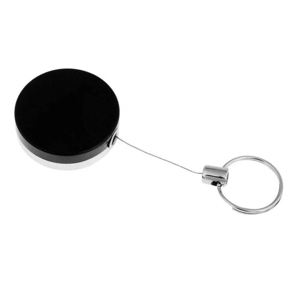 Extra Heavy Duty 4cm Stainless Steel Wire Cable PVC Cable Badge Reel for ID Card Pass Key Name Card Holder with Back Clip